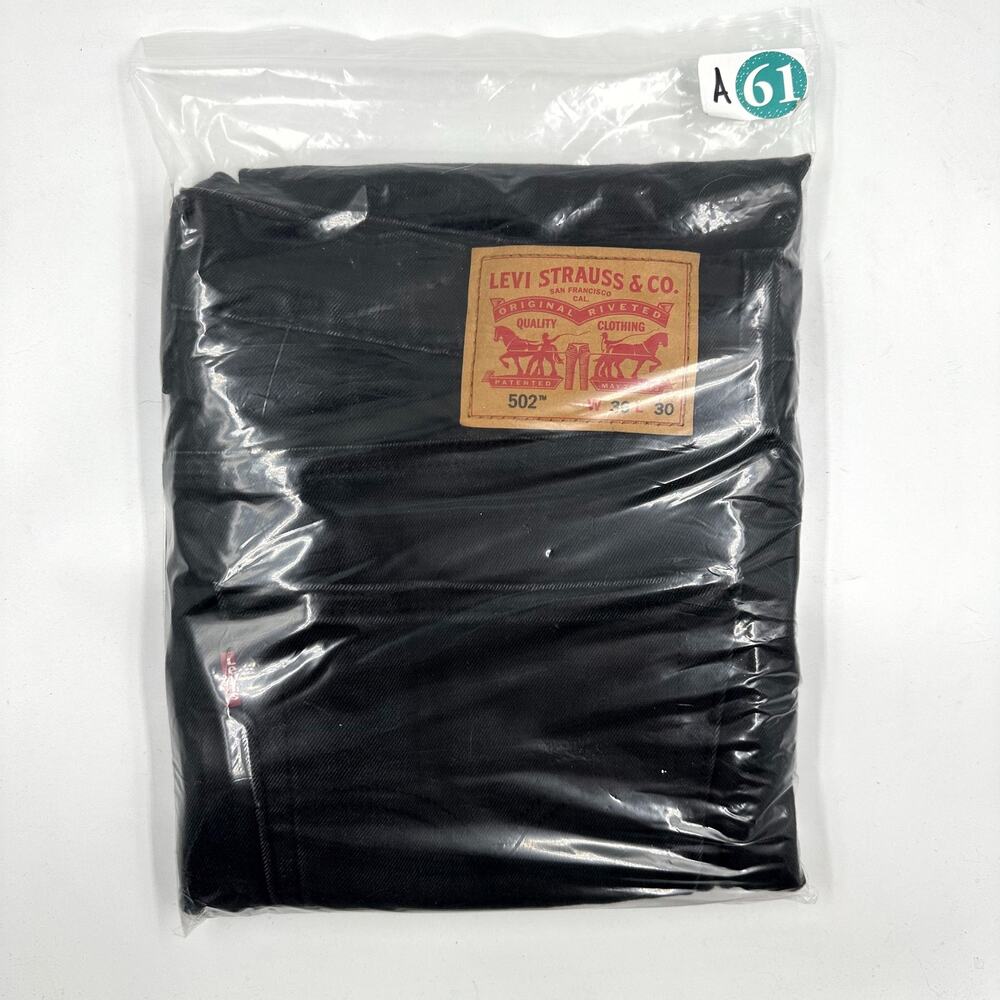 LEVI’S® Men’s 502™ REGULAR TAPER FIT STRETCH JEANS BLACK 36 x 30 - Picture 12 of 12
